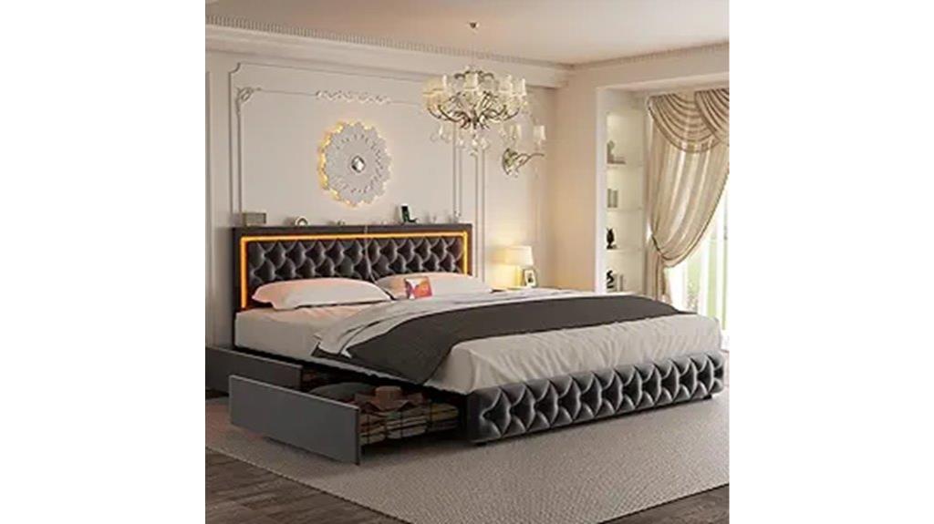 queen bed with storage