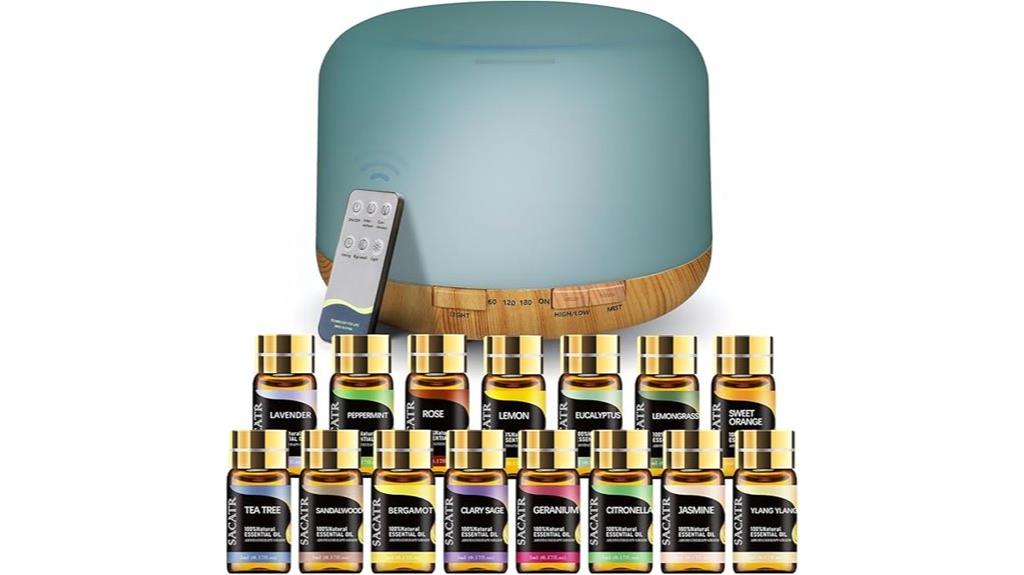 sacatr diffuser with 15 oils