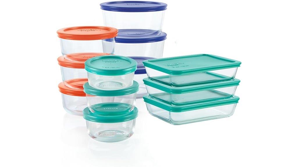 set of 12 glass containers