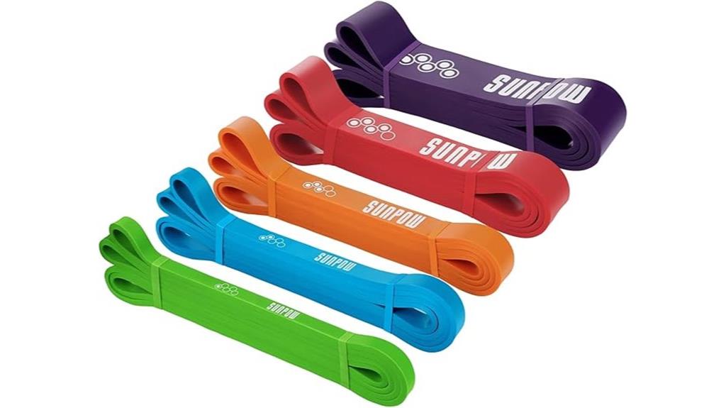 set of five resistance bands