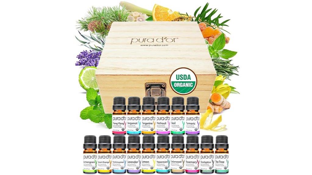 set of sixteen organic oils