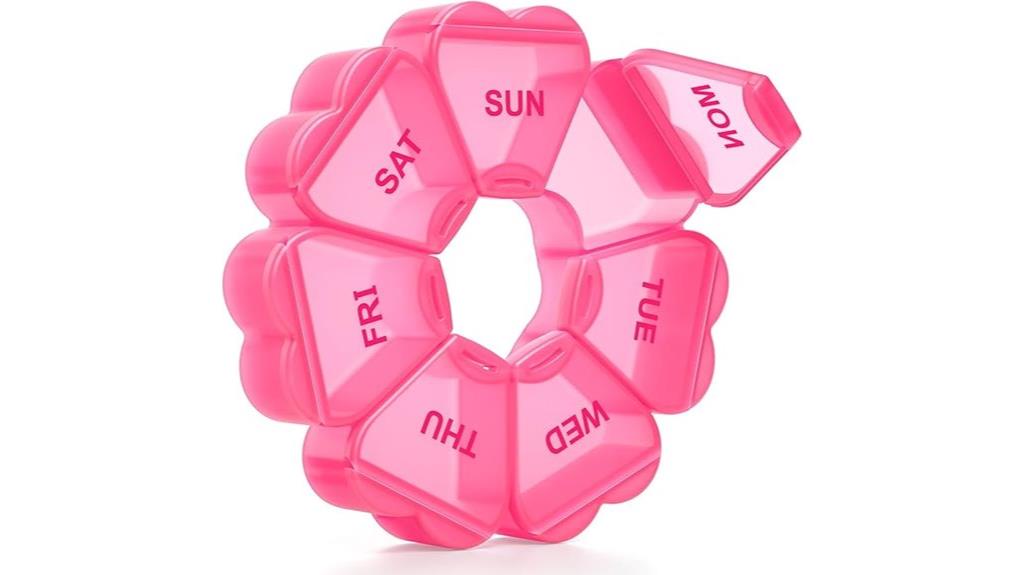 seven compartment weekly pill organizer