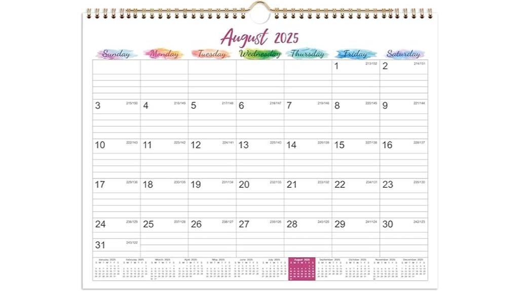 seventeen month calendar wall