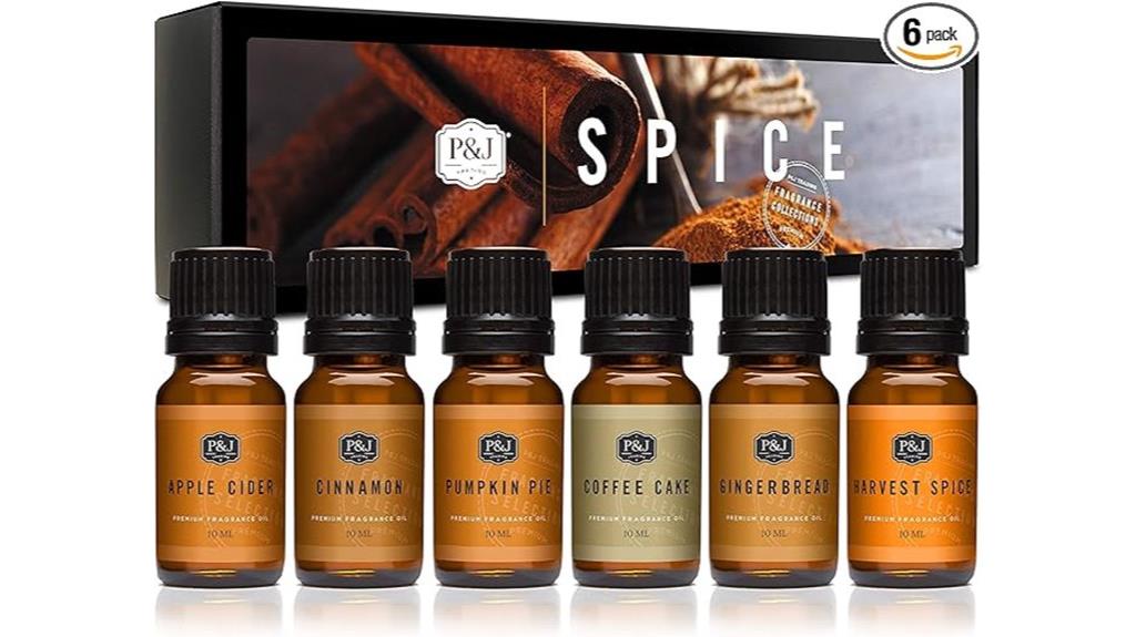 six fragrance oil set