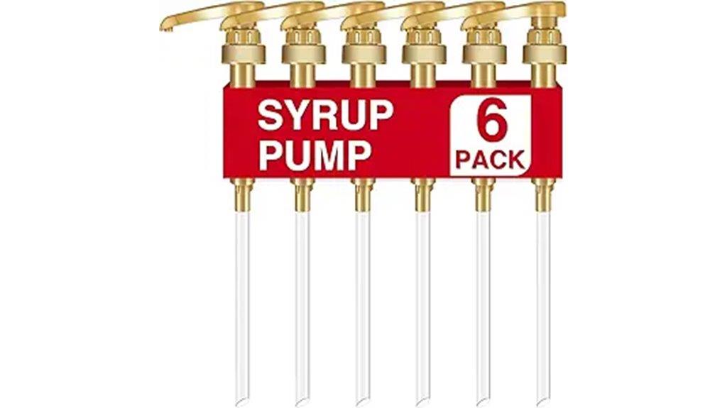 six pack gold syrup pumps