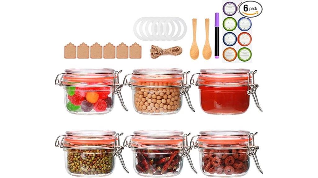 small airtight glass jars