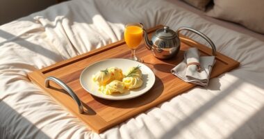 stylish bedside breakfast trays