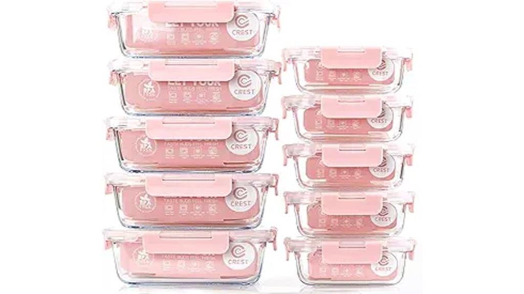 ten pack glass storage containers