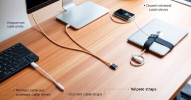 top desk cable organization