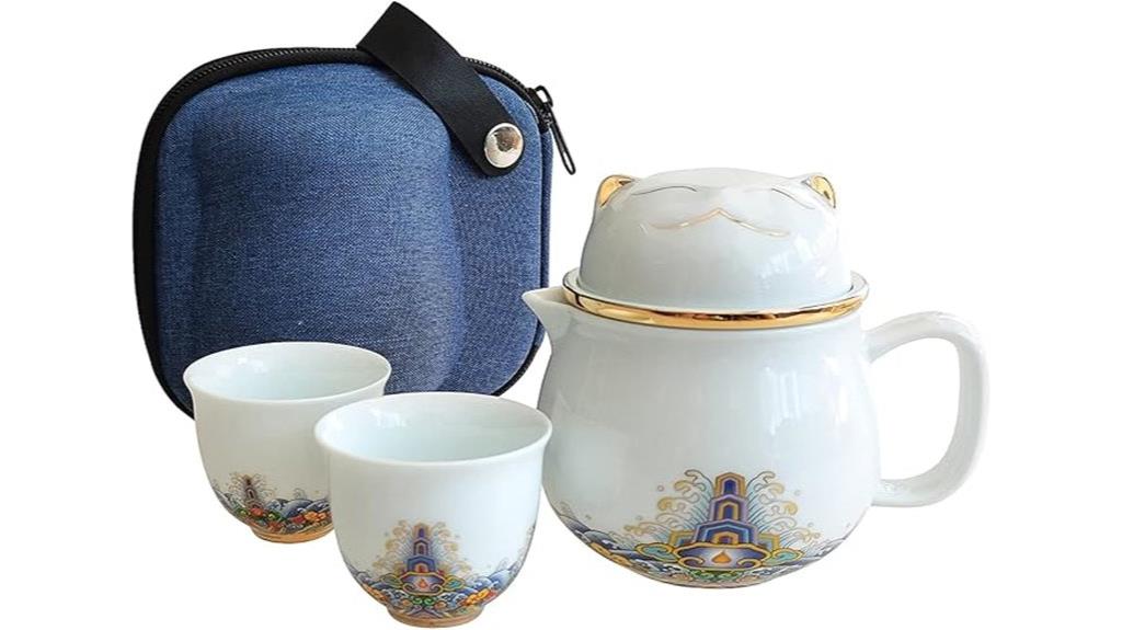 travel ceramic tea set