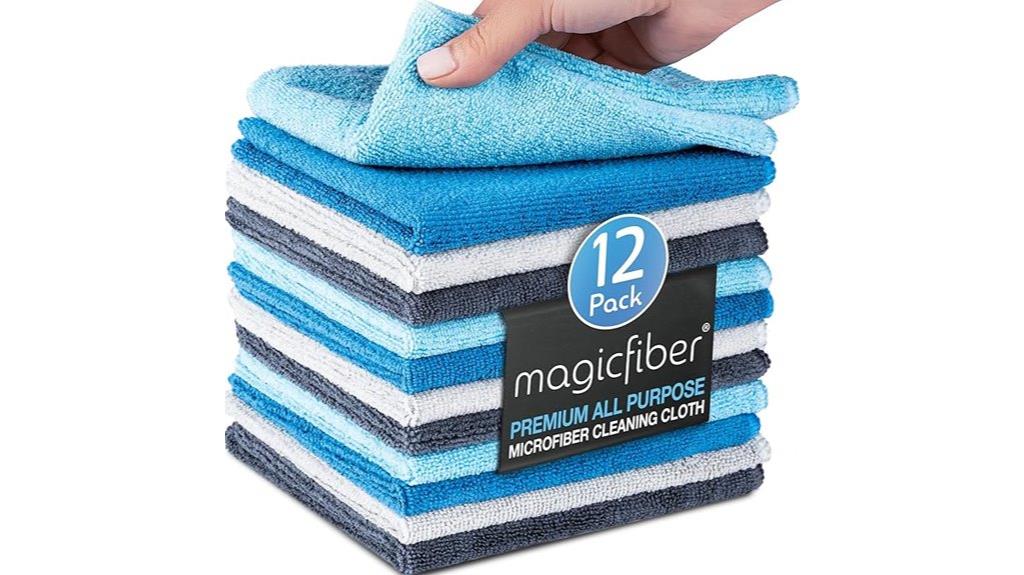 twelve 13x13 inch microfiber cloths