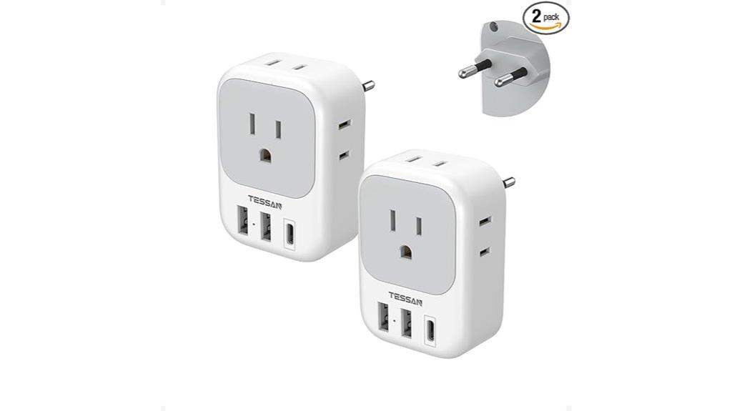 two european usb adapters