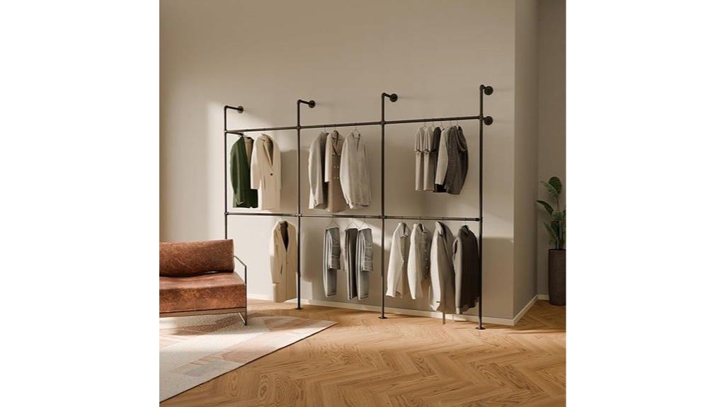 wall mounted steel pipe rack