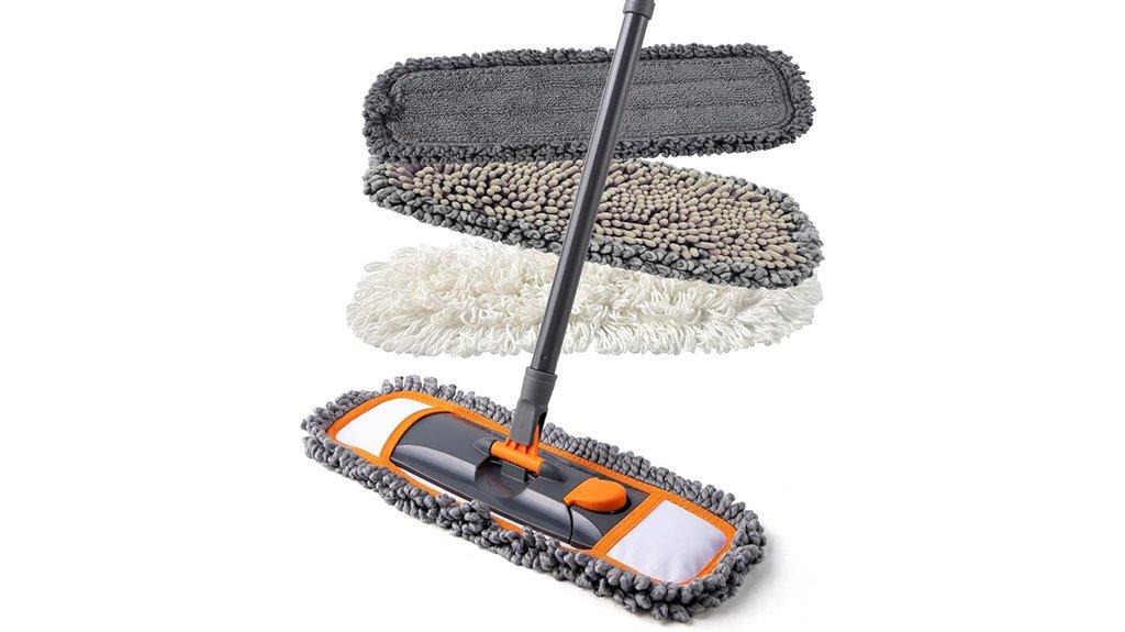 washable pad mop extends