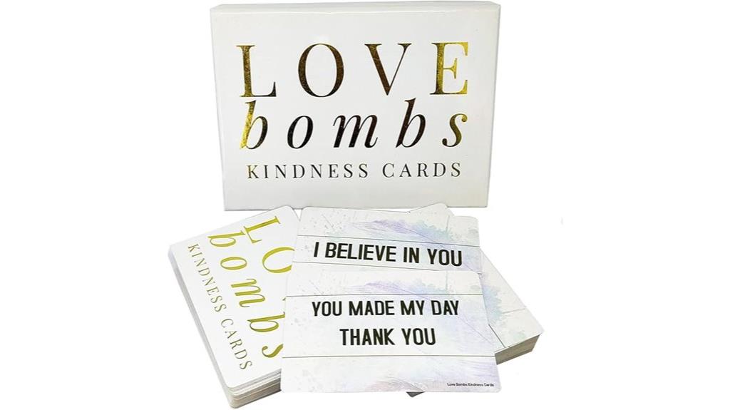 white and gold kindness cards