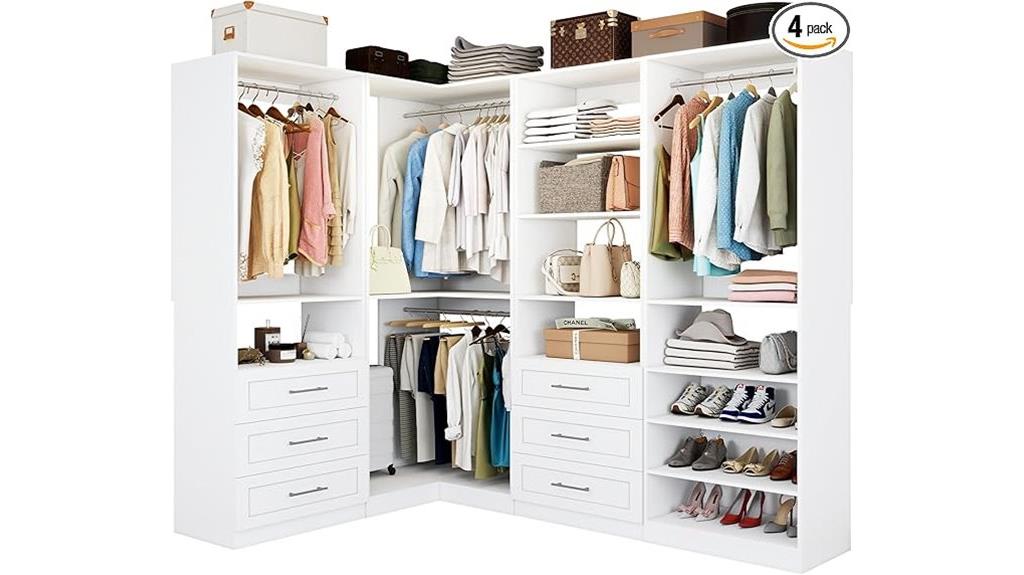 white four set closet system