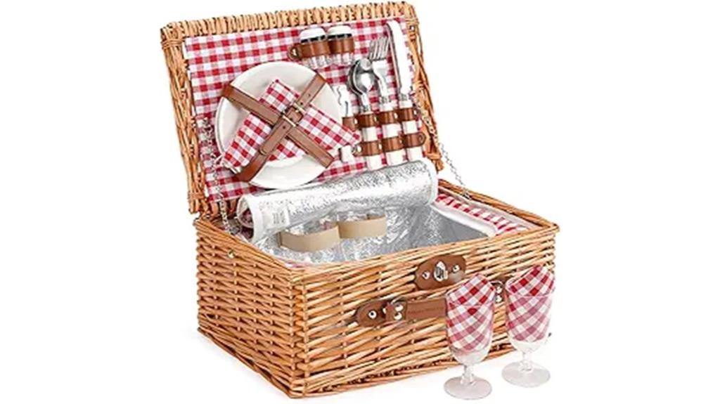 wicker basket for two