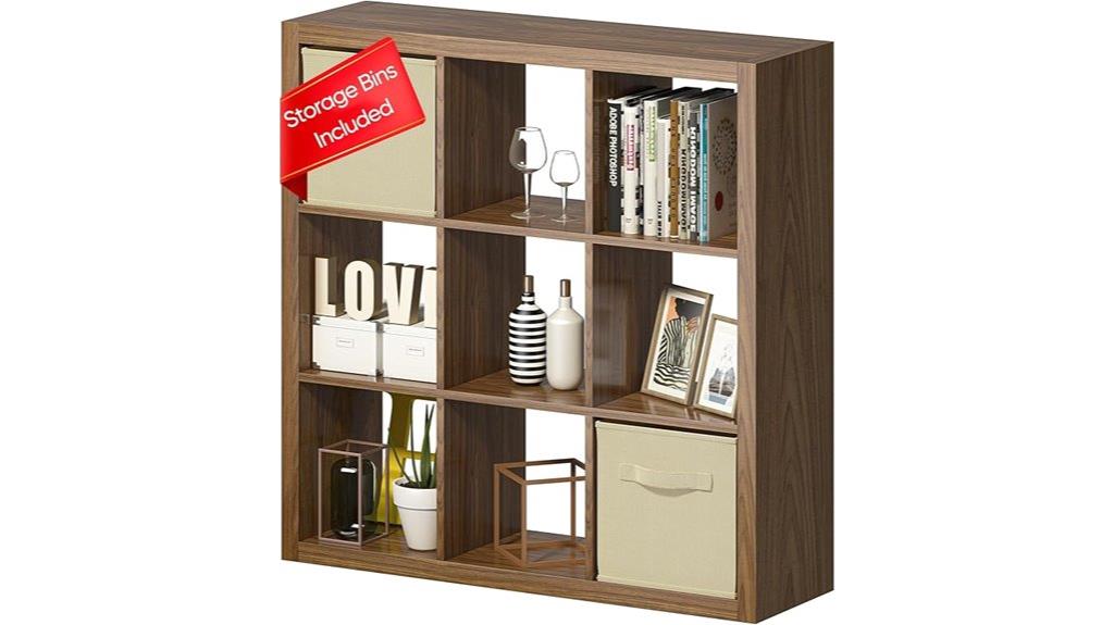 wooden 9 cube bookcase