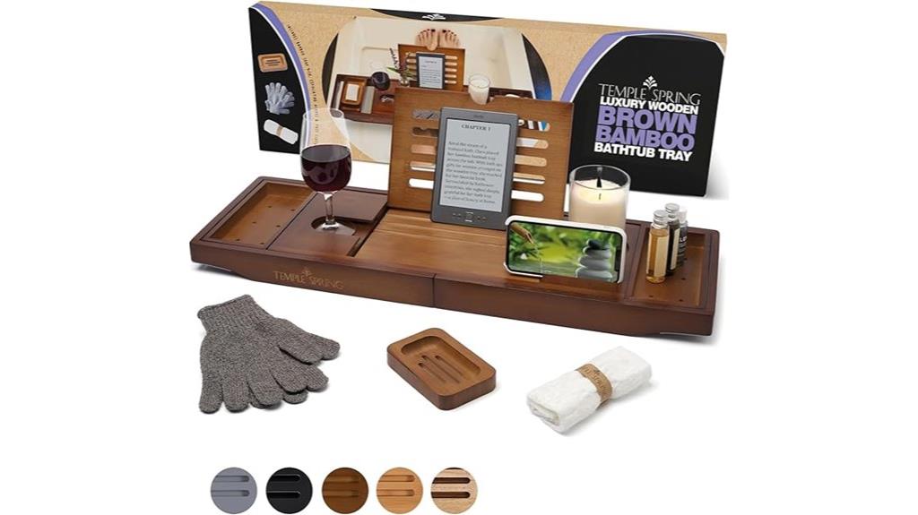 wooden bathtub tray organizer