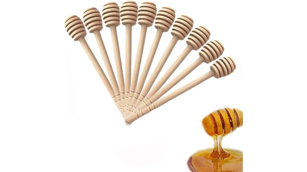 wooden honey dipper set