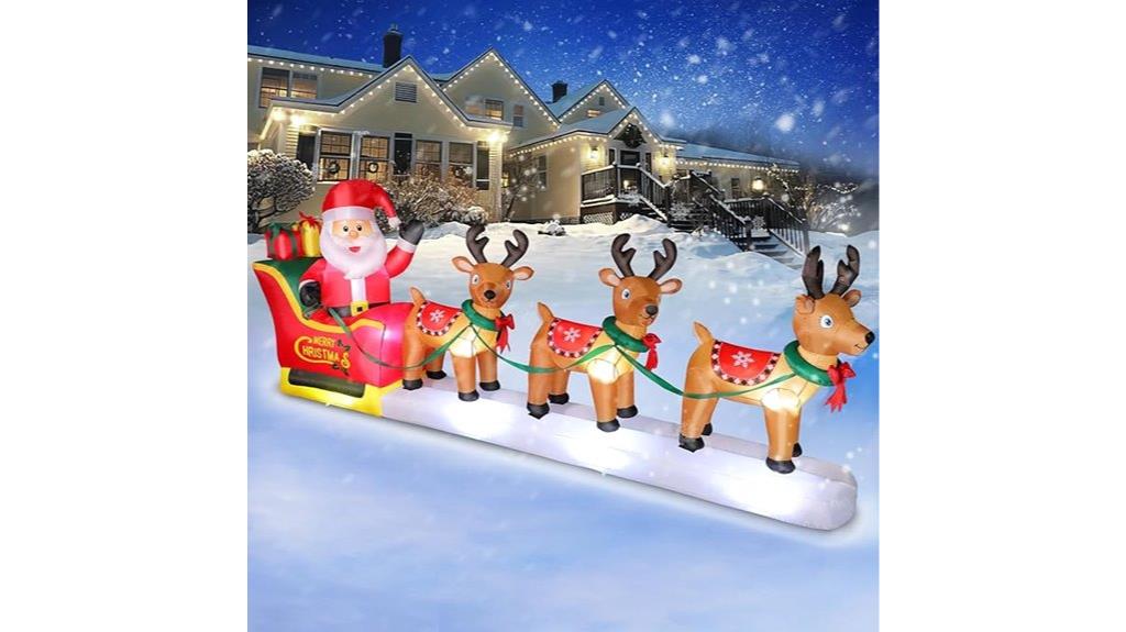 12ft santa reindeer inflatable