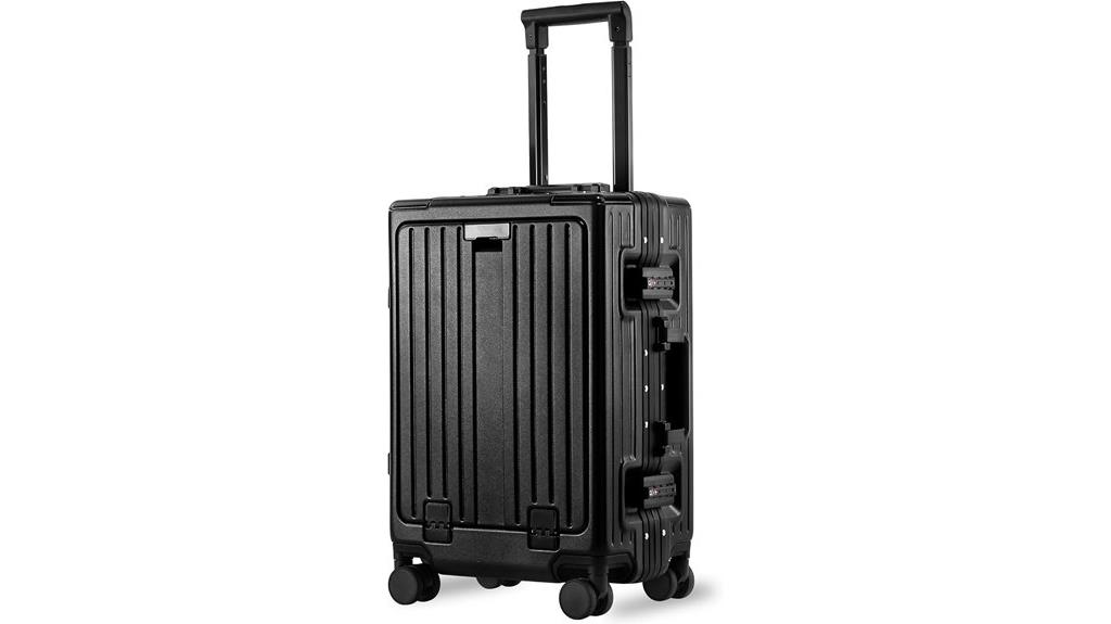20 inch aluminum zipperless suitcase