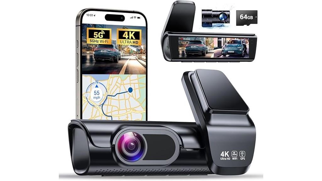 4k front rear dash cam