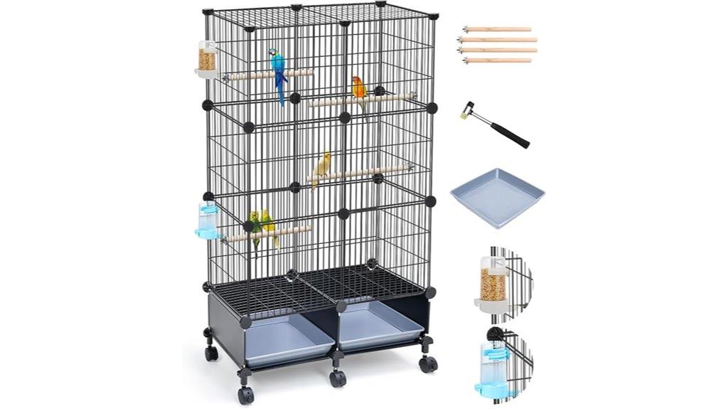 bird cage with accessories