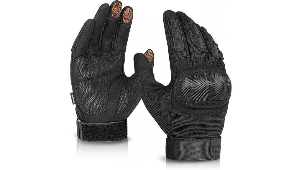 black touchscreen motorcycle gloves