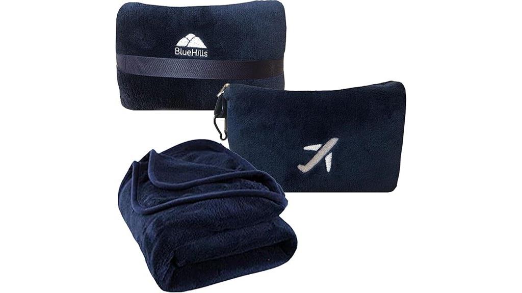 blue navy travel blanket