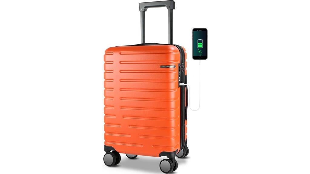 carry on luggage with spinner wheels