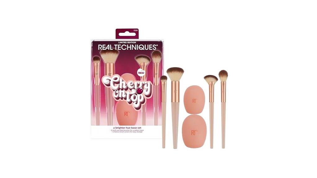 cherry themed makeup brush set
