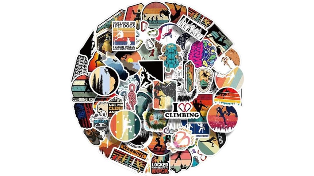 climbing stickers for items