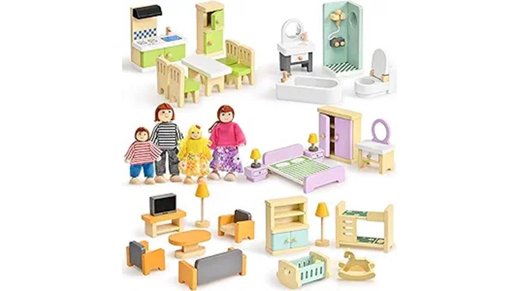 colorful 36 piece dollhouse