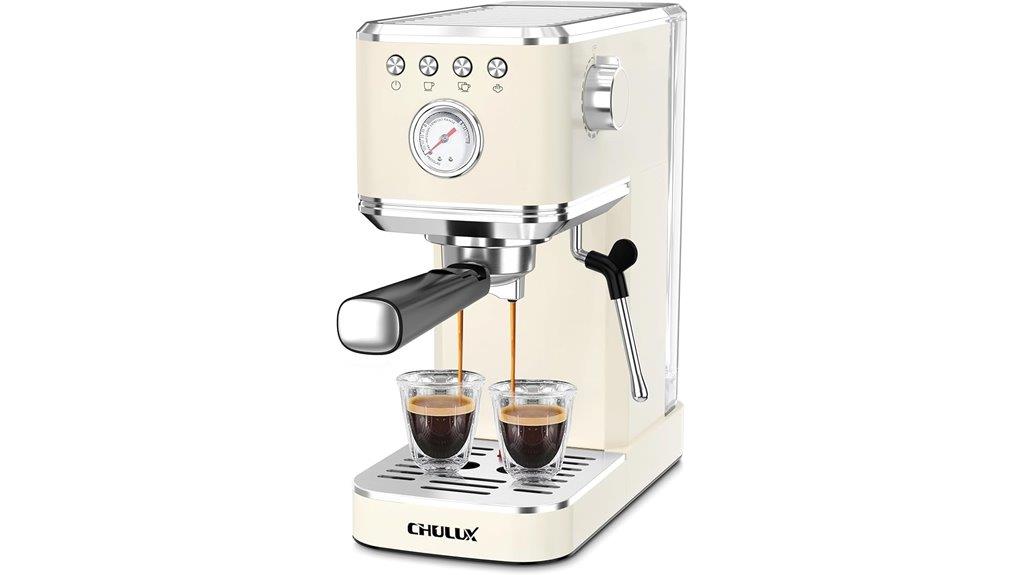 compact espresso machine with frother