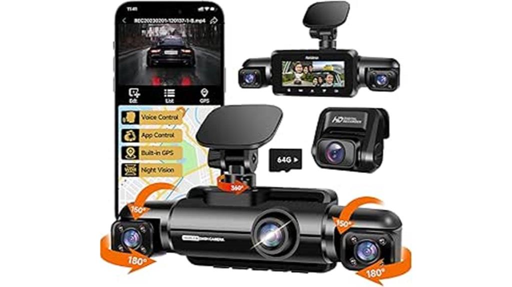 comprehensive 4 channel dash camera