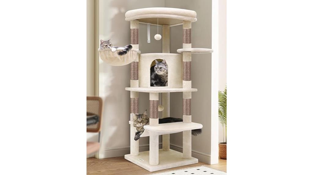 corner cat tree with hammock
