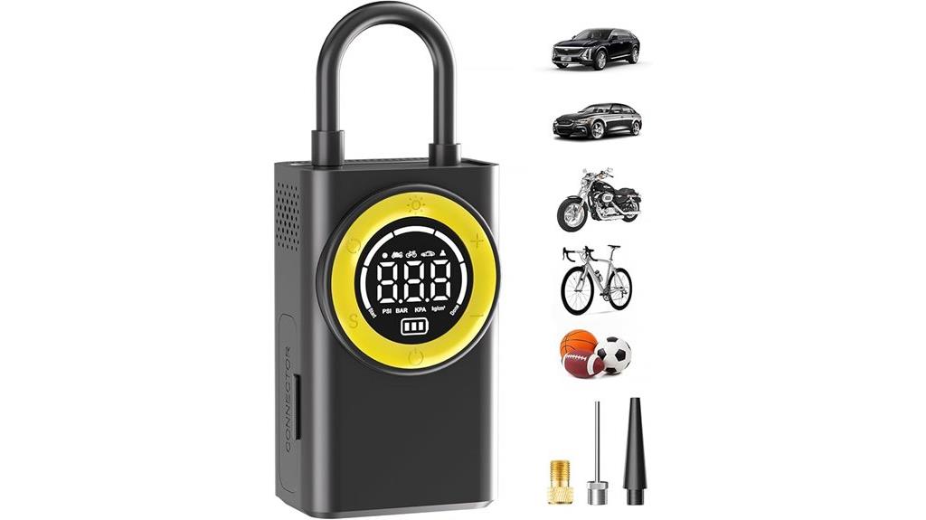 digital tire inflator with light