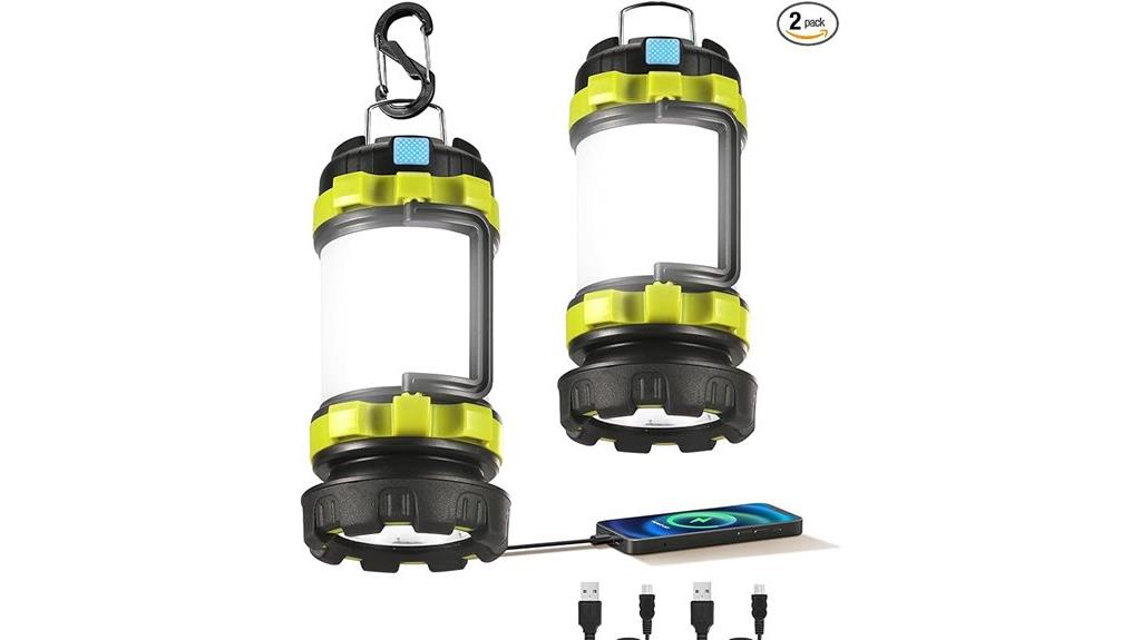 dual rechargeable lanterns with power