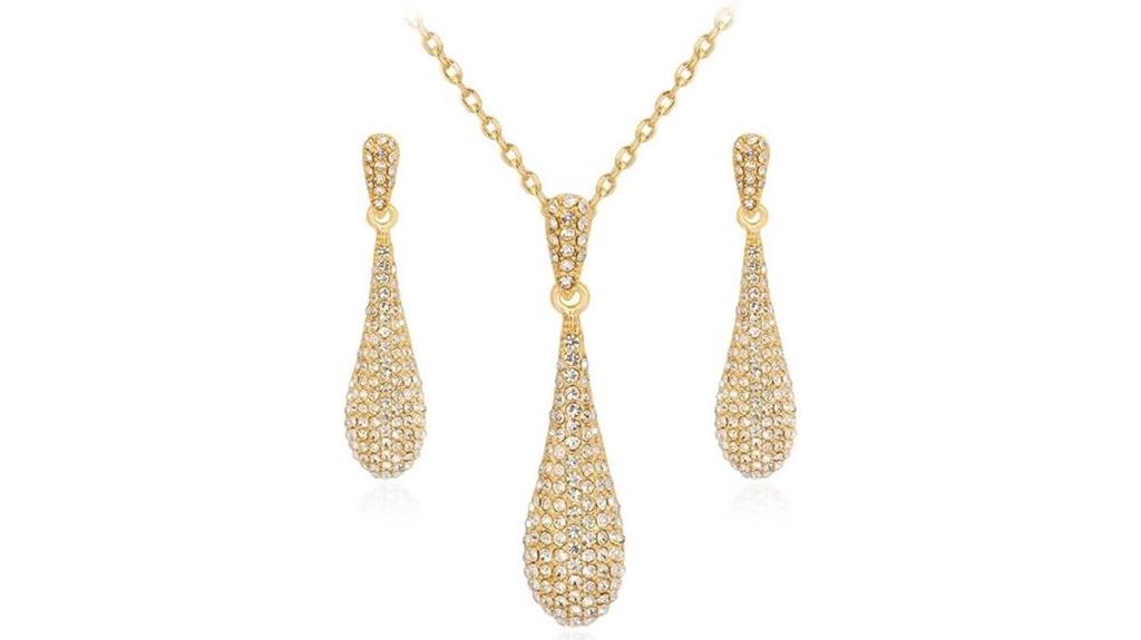 elegant crystal jewelry set
