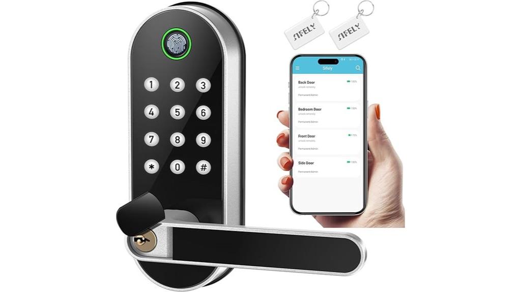 fingerprint keypad handle lock