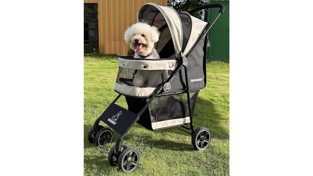foldable pet stroller for small to medium dogs