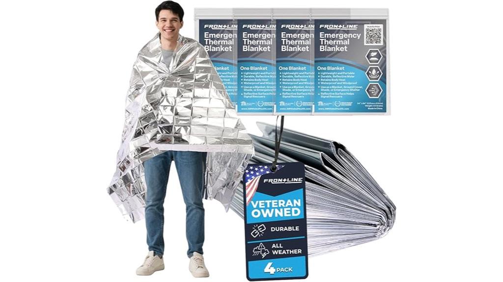 four pack emergency blankets
