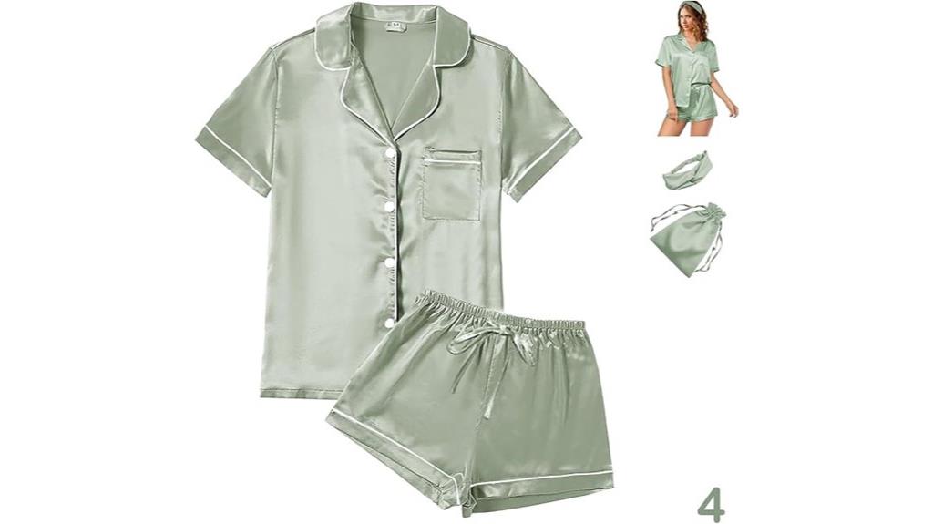 four piece satin pajama set