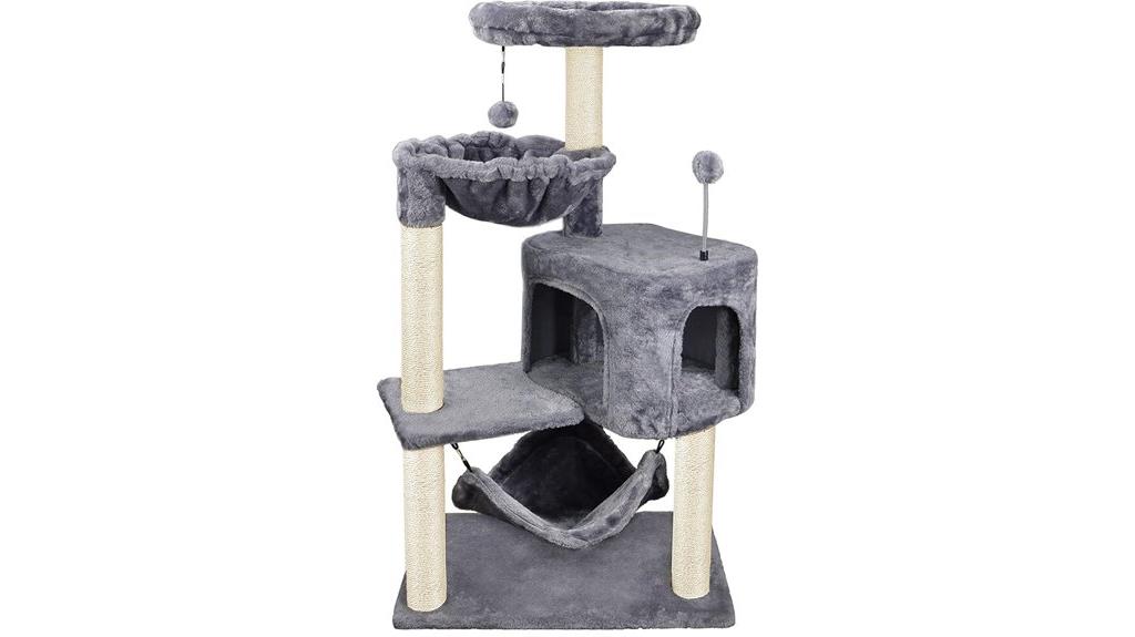 grey cat tree condo