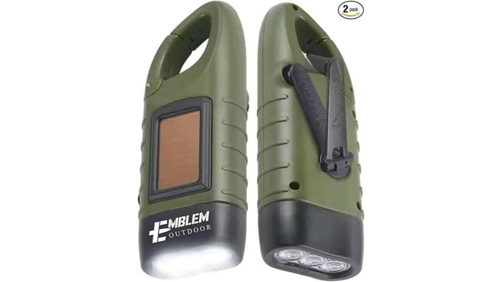 hand crank solar flashlight