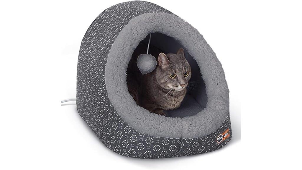 heated cat cave bed