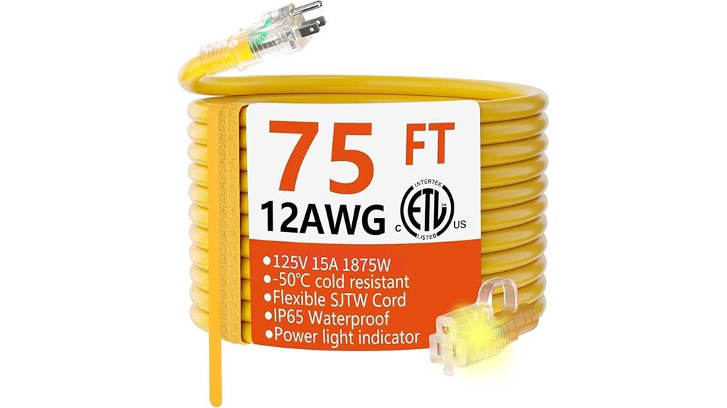 heavy duty 75 ft extension cord