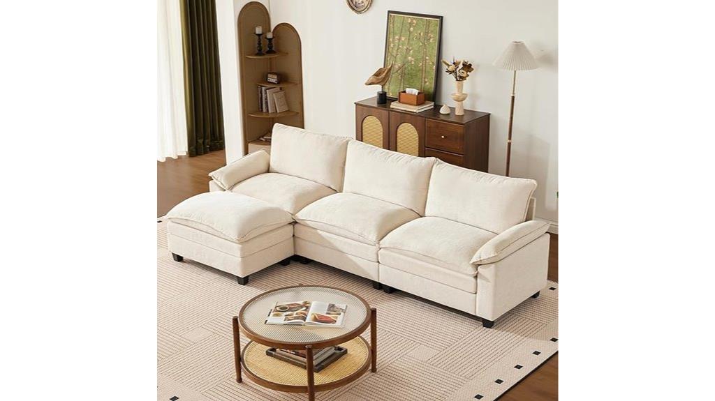 large beige modular sectional