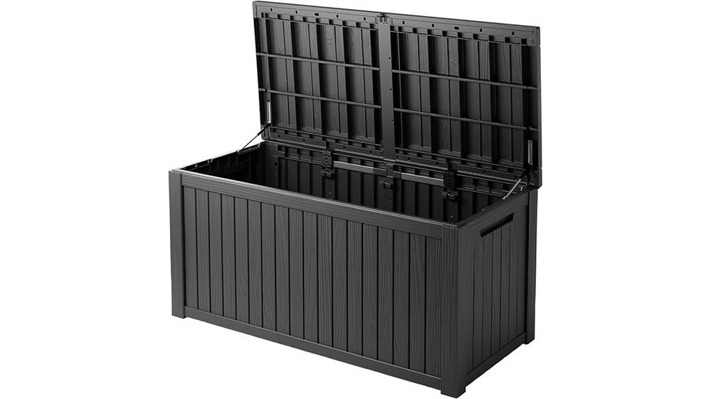 large black resin deck box